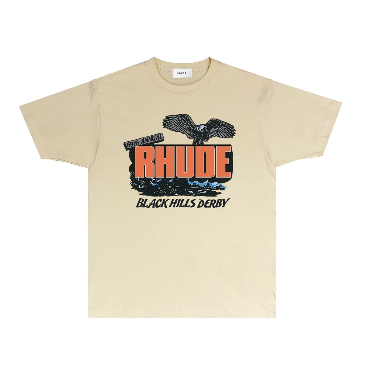 Rhude T-shirts Printed Trendy Pure Cotton