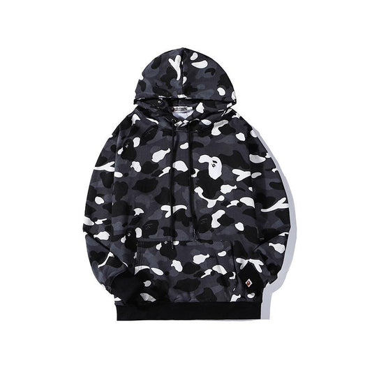Bathing Ape Hoodie Shark Camouflage Luminous Embroidered Hoodie Hip Hop Men's and Women's Hoodie Coat