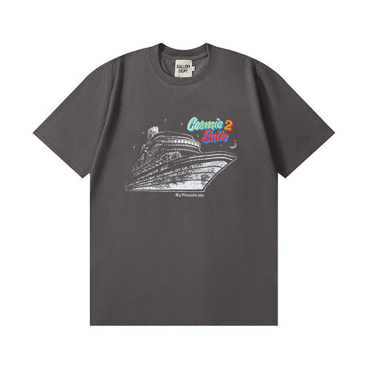 Gallery Dept T Shirts Los Angeles Street Summer Retro Short Sleeve T-shirt Allery Dept Men and Women