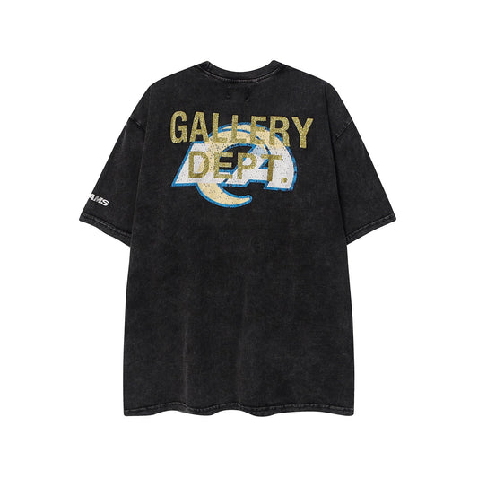 Gallery Dept T Shirts Short Sleeve Los Angeles Street Retro Gallery Dept Printed Distressed T-shirt